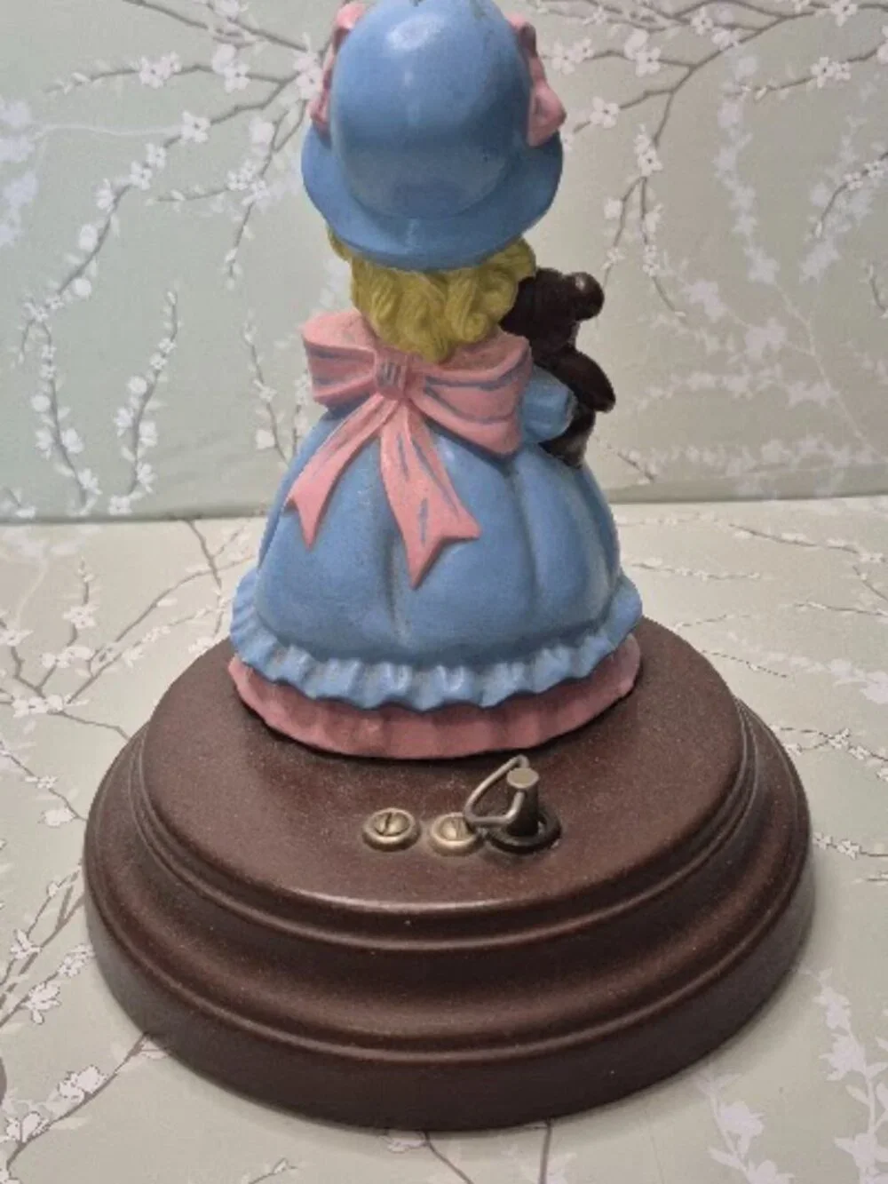 Vintage Girl With Teddy Bear Figurine